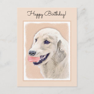 Cartão Postal Retriever ouro com pintura de cachorro de Tênis