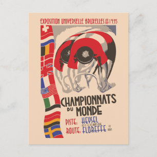 Cartão Postal Retro 1930 art deco design cicloing