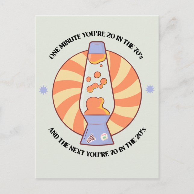 Cartão Postal Retro 70 engraçado (Frente)