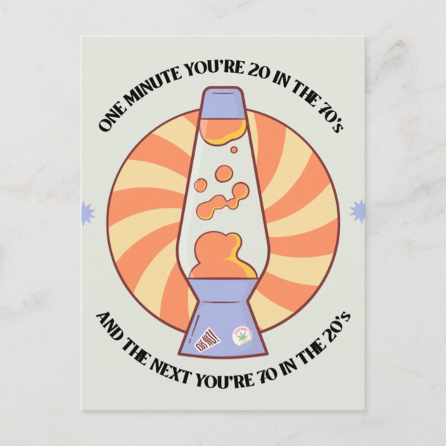 Cartão Postal Retro 70 engraçado (Frente)