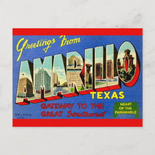Cartão postal Retro Amarillo TX
