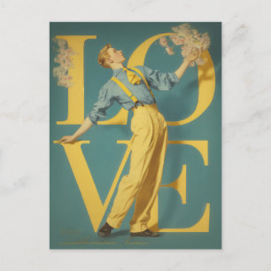 Cartão Postal RETRO AMOR Romântico
