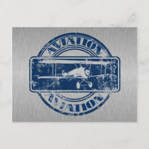 Cartão Postal Retro Aviation Art