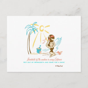Cartão Postal Retro 'Beach Bombshell'