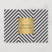 Retro Black and White Pattern Gold Name Logo