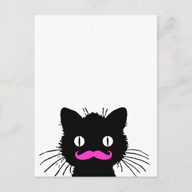 CARTÃO POSTAL RETRO BLACK CAT FUNNK MUSTACHE (Frente)