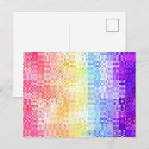 Cartão Postal Retrô Boho Funky Excêntrico Xenogênero Xadrez Orgu