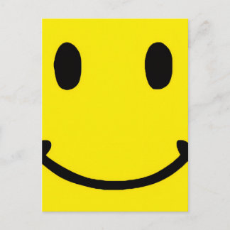 Cartão Postal Retro Bright Big Yellow Smile Face