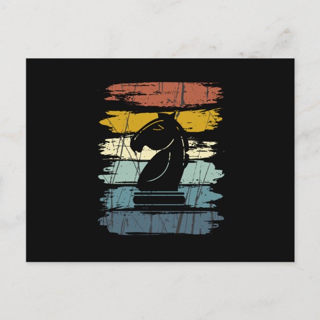 Cartão Postal Retro Chess Horse (Frente)