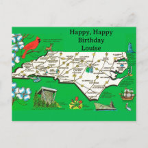 Cartão postal retrô da Carolina do Norte