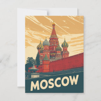 Cartão Postal Retro da Catedral de Moscou