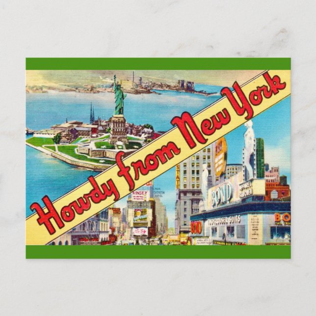 Cartão postal retrô da cidade de Nova York (Frente)