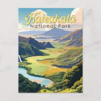 Retro da Ilustração do Parque Nacional de Haleakal