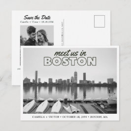 Cartão Postal Retro da Silhueta de Boston para Sal