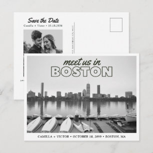 Cartão Postal Retro da Silhueta de Boston para Sal
