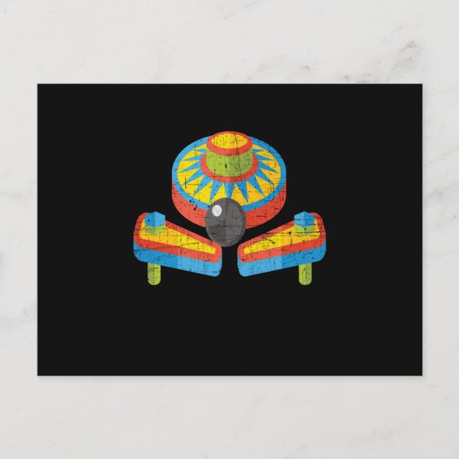 Cartão Postal Retro de Arcade de Pinball (Frente)