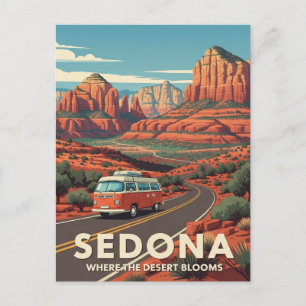 Cartão Postal Retro de Arizona de Viagem de Sedona
