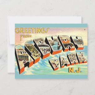 Cartão postal retrô de Asbury Park NJ