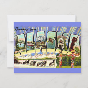 Cartão Postal Retrô de Boas-Vindas do Alasca