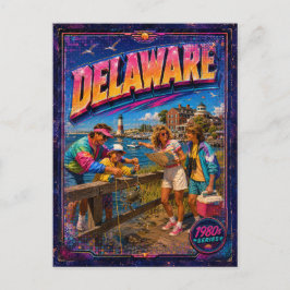 Cartão postal retro de Delaware dos anos 80