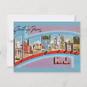 Cartão postal retrô de Elizabeth NJ