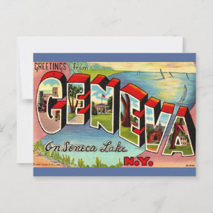 Cartão postal retrô de Geneva Seneca Lake NY