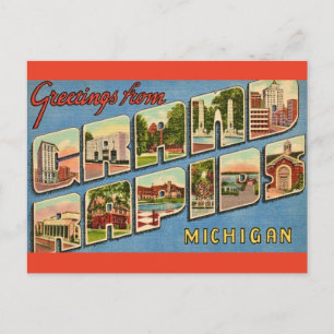 Cartão postal retrô de Grand Rapids