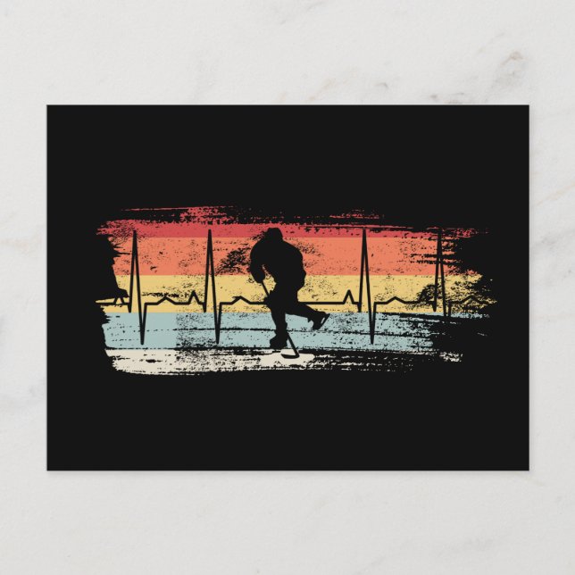 Cartão Postal Retro de Hóquei em Gelo (Frente)