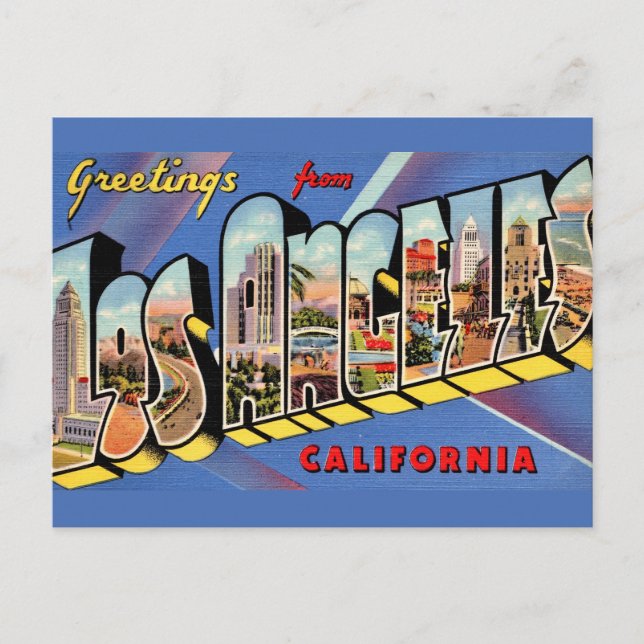Cartão Postal Retro de Los Angeles (Frente)