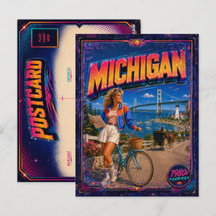 Cartão postal retrô de Michigan dos anos 80
