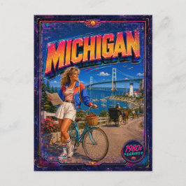 Cartão postal retrô de Michigan dos anos 80