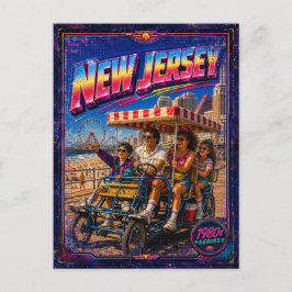 Cartão postal retrô de Nova Jersey dos anos 80