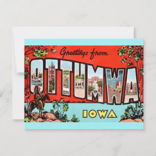 Cartão postal retro de Otumwa Iowa