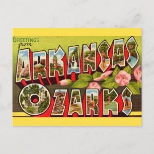  Cartão postal retrô de Ozarks Arkansas 