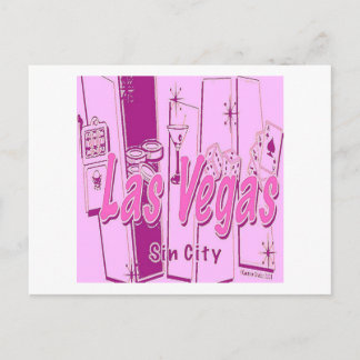 Cartão Postal Retro de Pop de Arte de Las Vegas