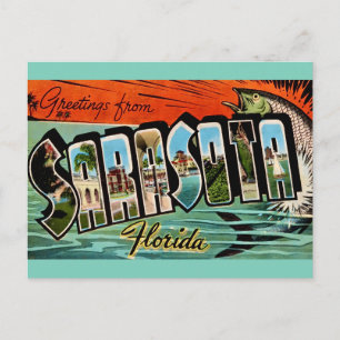 Cartão postal retrô de Sarasota Flórida