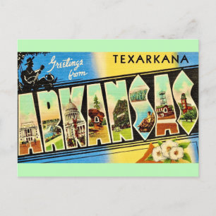 Cartão postal retrô de Texarkana Arkansas 