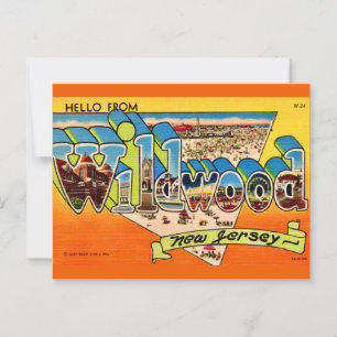 Cartão postal retrô de Wildwood NJ
