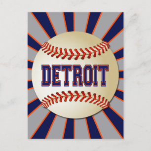 CARTÃO POSTAL RETRO DETROIT BASEBALL