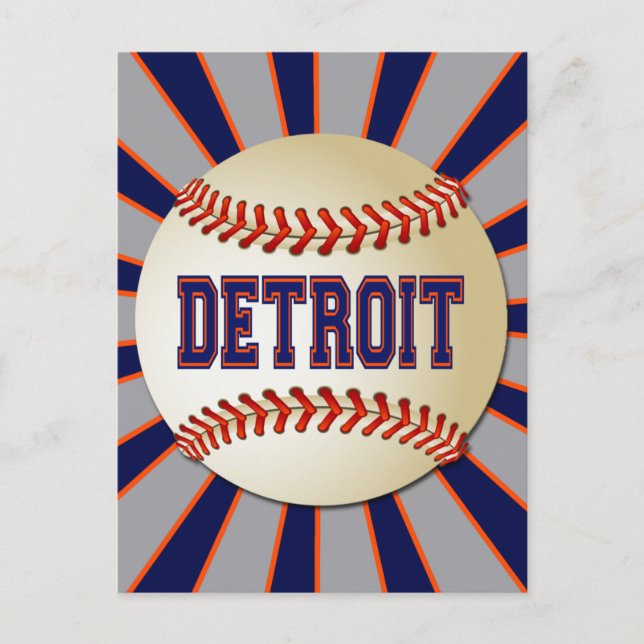 CARTÃO POSTAL RETRO DETROIT BASEBALL (Frente)