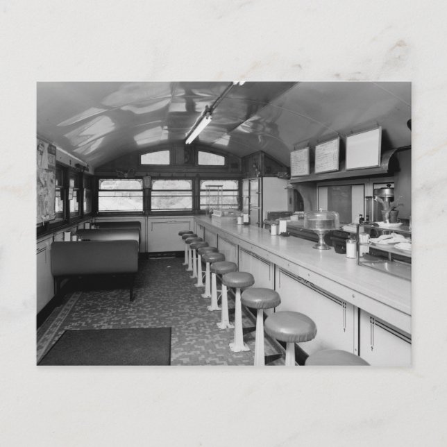Cartão Postal Retro Diner Interior 1950 (Frente)
