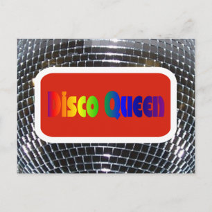 Cartão Postal Retro Disco Queen Shiny Mirror Ball