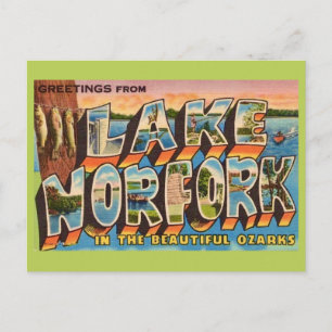 Cartão postal retrô do Lago Norfork