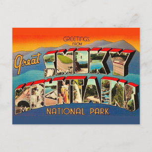 Cartão postal retrô do Parque Great Smoky Mountain