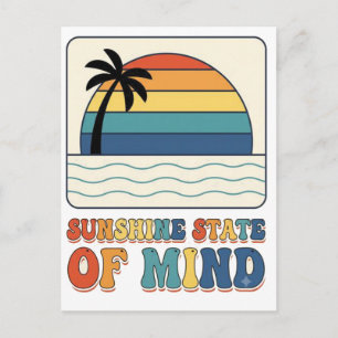 Cartão Postal Retro dos anos 70 "Sunshine State of Mind" Palmeir
