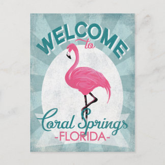Cartão Postal Retro Flamingo Cor-de-rosa-rosa Primavera da Flami