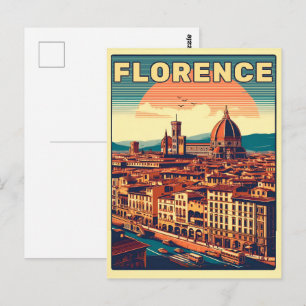 Cartão Postal Retro Florence, firenze os presentes de viagem itá