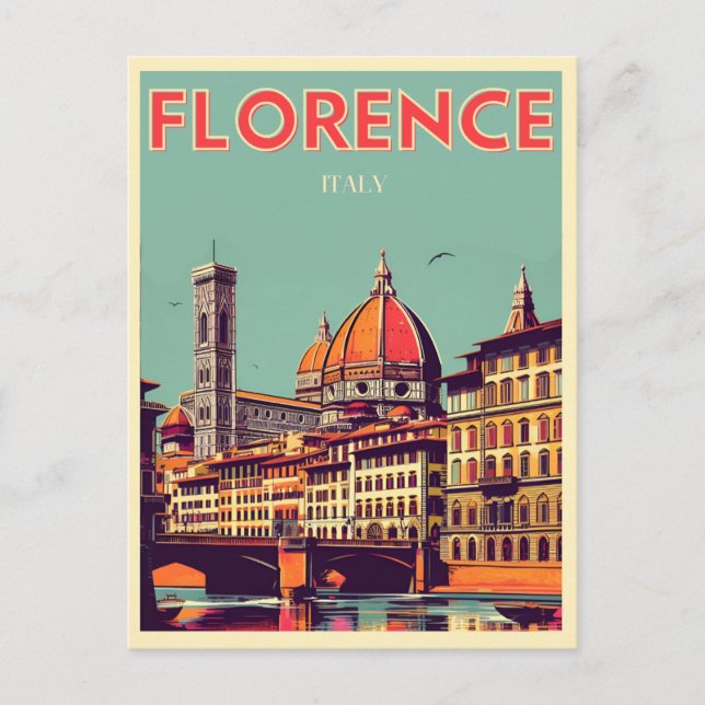 Cartão Postal Retro Florence, firenze os presentes de viagem itá (Frente)