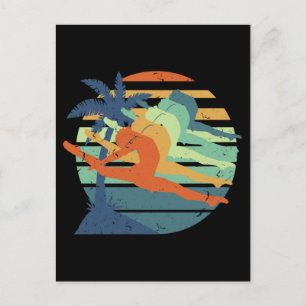 Cartão Postal Retro Funny Gymnass Mulheres Acrobáticas Esportiv