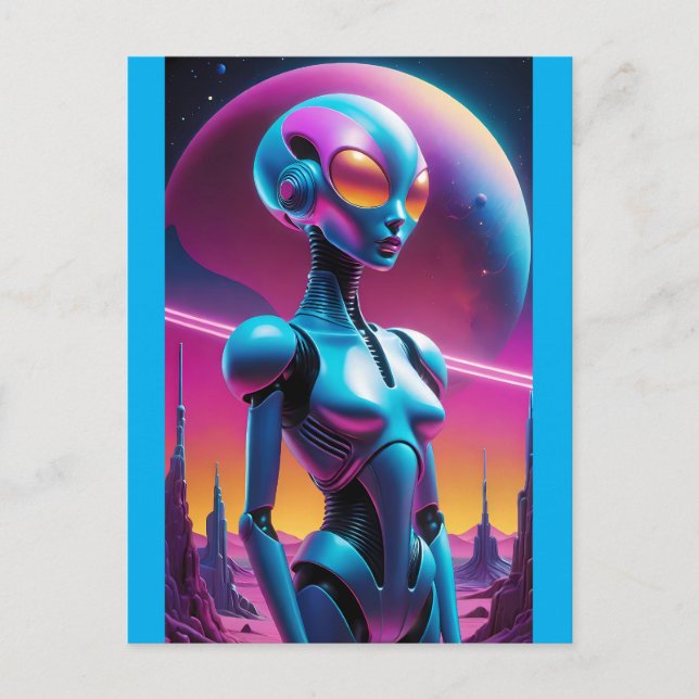 Cartão Postal Retro-Futurismo Indeterminado - Ken Gage Art (Frente)